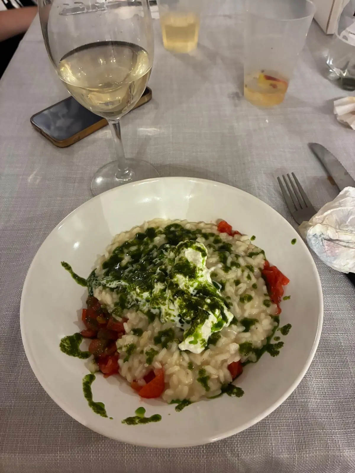 Un momento di una cena a Villa Carmen
